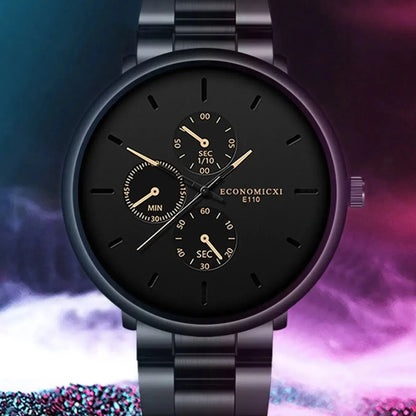 Classic steel strap quartz watch